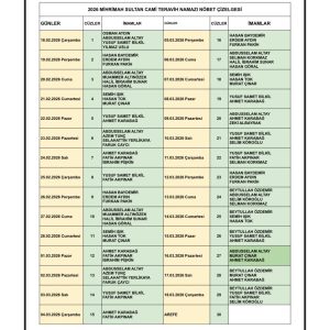 2026 Hatimle Teravih Mihrimah Sultan Camii